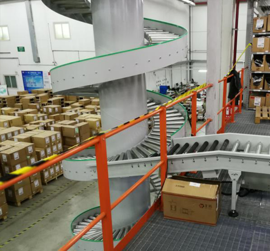 spiral conveyor for carton boxes
